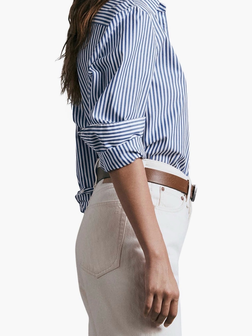 rag & bone ICONS Maxine Stripe Button-Up Shirt – Blue/White – Medium - Picture 5 of 12